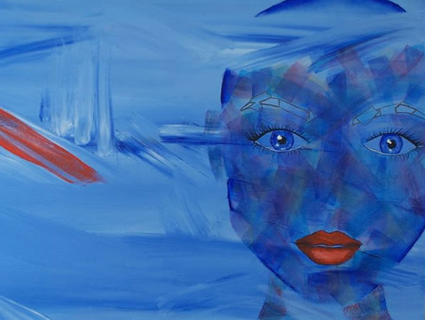 Belinda - Painting - Blue lady